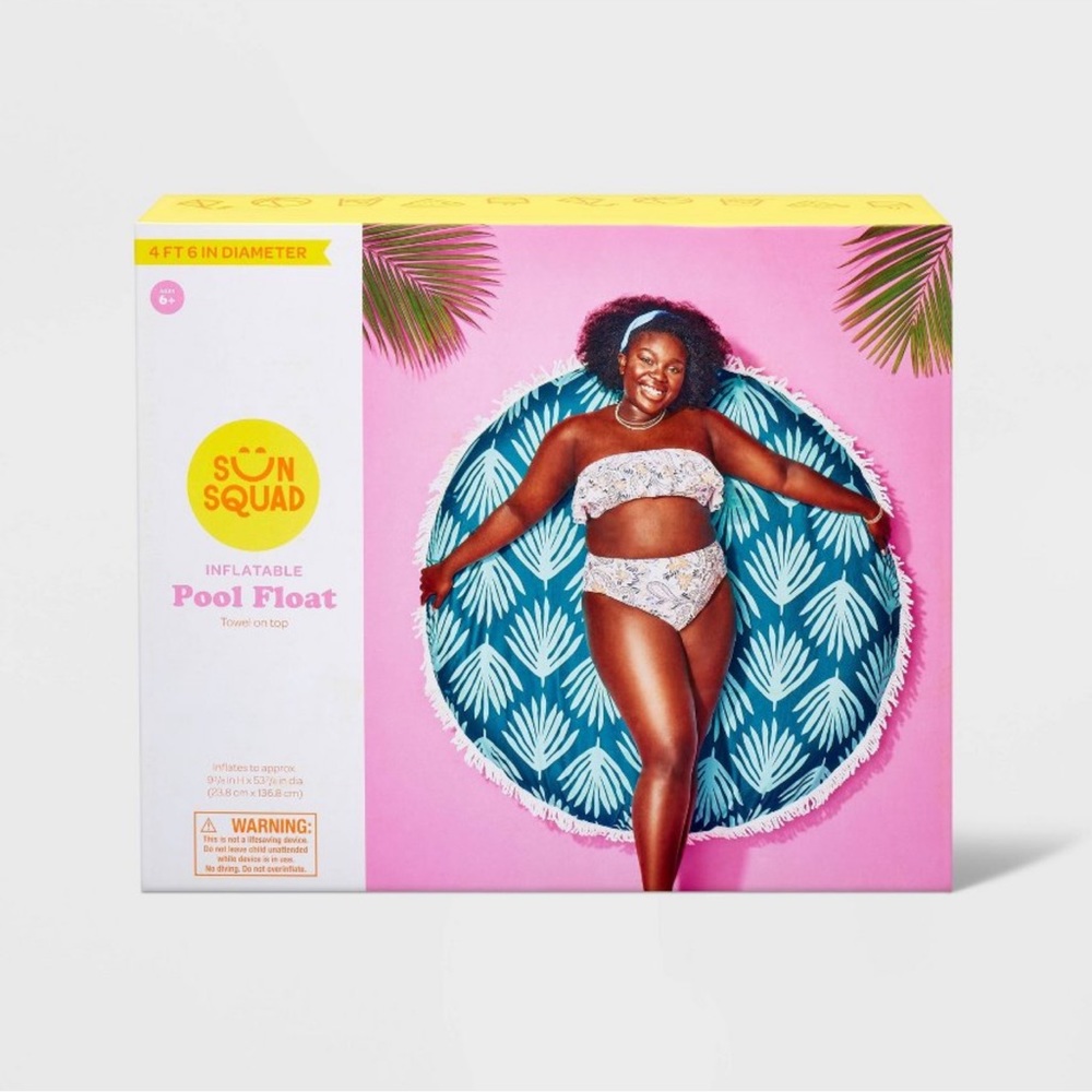 NIB Towel On Top Inflatable Pool Float - Large in size!